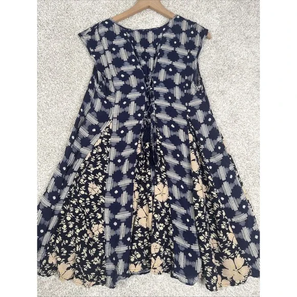 Anthropologie Maeve Indiga Swing Dress Size M Adjustable Back Strings Lined - Picture 5 of 9